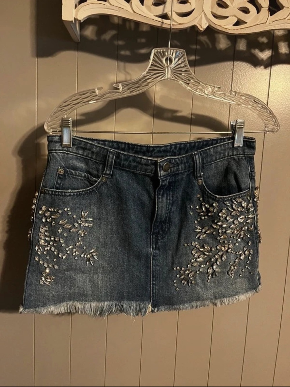 Free People Shine Bright Shine Far Denim Mini Skirt NWOT